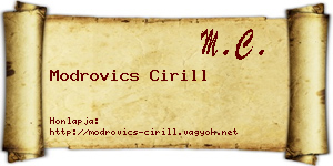 Modrovics Cirill névjegykártya